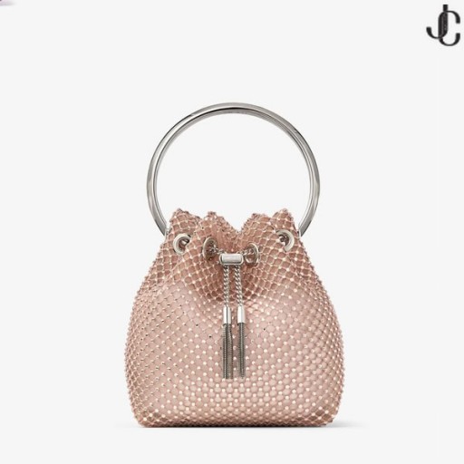 Bon Bon Macaron Satin Crystal Mesh Bag