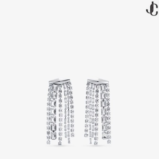 Zandra Earrings Silver-Finish Crystal Earrings