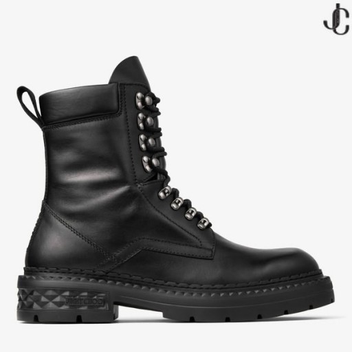 Marlow Combat Boot Black Calf Leather Boot