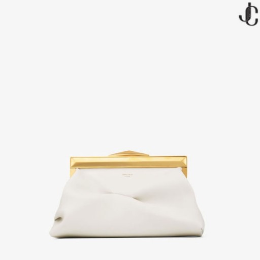 Diamond Frame Clutch/S Latte Calf Leather Clutch