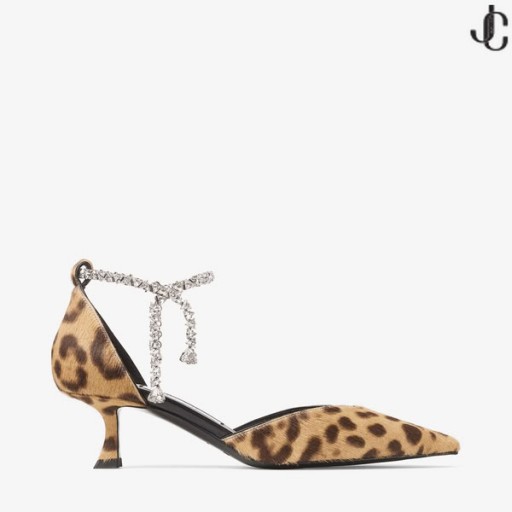 Stevie 50 Natural Leopard Print Pony Pumps