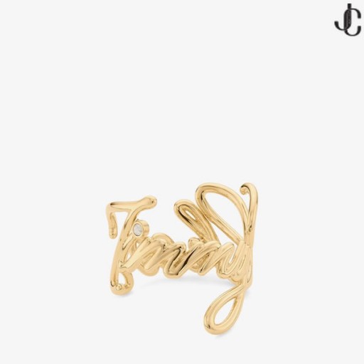 Logo Script Ring Gold Finish Logo Script Ring