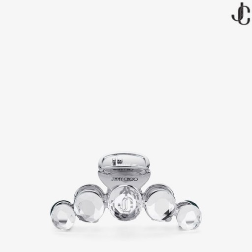 Claw Hair Clip Silver-Finish Crystal Claw Hair Clip