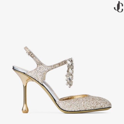 Verity 95 Sand Glitter Fabric Pumps