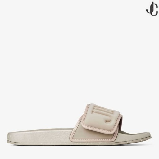 Fitz/M Taupe Puffed Logo Lycra Slides