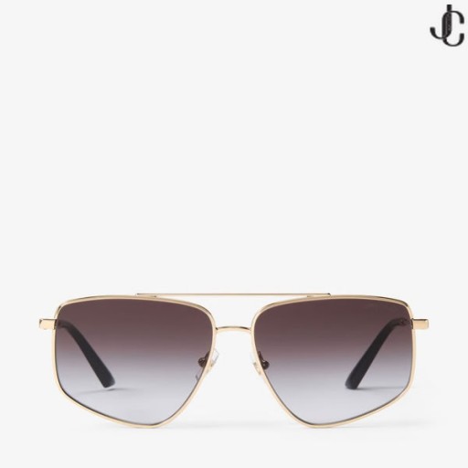 Alyssa Pale Gold Aviator Sunglasses