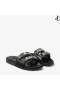Fitz/Crystal Black Nappa Leather Crystal Slides