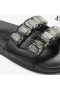 Fitz/Crystal Black Nappa Leather Crystal Slides