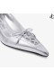 Scarlett 50 Silver Vintage Metallic Leather Pumps
