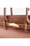 Diamond Belted TH/M Tan Leather Top Handle Bag