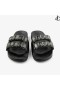 Fitz/Crystal Black Nappa Leather Crystal Slides