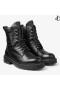 Marlow Combat Boot Black Calf Leather Boot