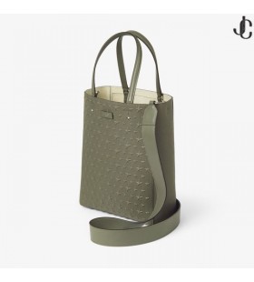 Lenny Green/Silver Embossed Canvas Tote Bag