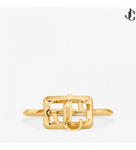 Square JC Cuff Gold Gold Finish Bracelet