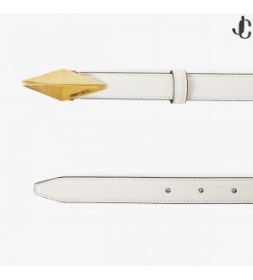 DIAMOND CLASP BELT Latte Leather Clasp Belt Autumn Collection