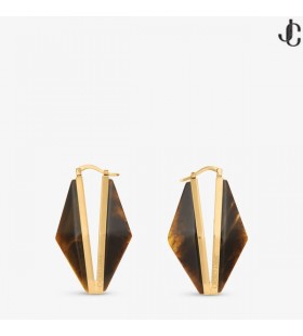 Diamond Link Earring Gold Finish Diamond Quartz Earrings