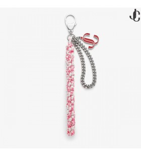 Red & Candy Pink Braided Rope Bag Charm