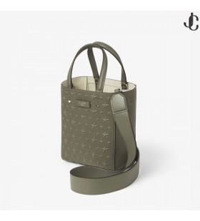 Lenny Green/Silver Embossed Canvas Tote Bag