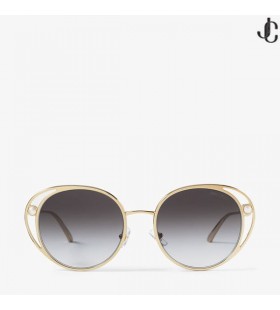 Angela Pale Gold Oval Sunglasses