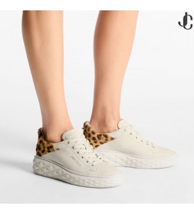 Diamond Maxi/F II Chalk Leopard Print Leather Trainers