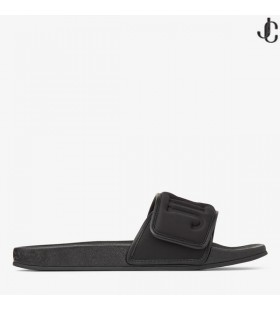 Fitz/M Black Puffed Logo Lycra Slides
