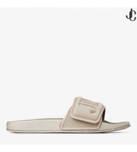 Fitz/M Taupe Puffed Logo Lycra Slides