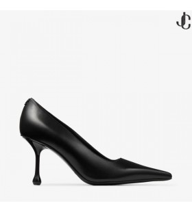 Ixia 80 Black Nappa Leather Pumps