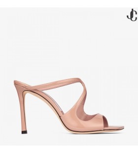 Ballet Pink Patent Leather Mules ANISE 95 Spring 2022 Collection