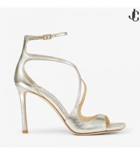Champagne Glitter Leather Sandals AZIA 95 Spring 2022 Collection