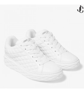 Diamond Maxi M White Diamond Quilted Leather Trainers