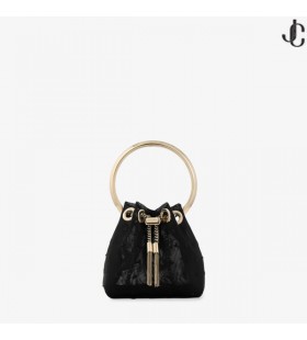 Micro Bon Bon Black Polka Dot Heart Mesh Mini Bag