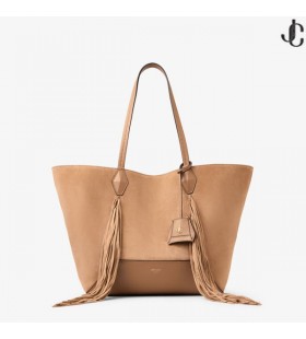 Diamond Tote M Toffee Suede Tote Bag With Fringes