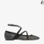 Astoria Flat Black Satin Crystal Flats