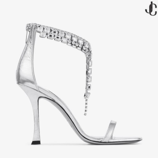 Verity Sandália 100 Prata Vintage Metalizado Sandálias De Couro