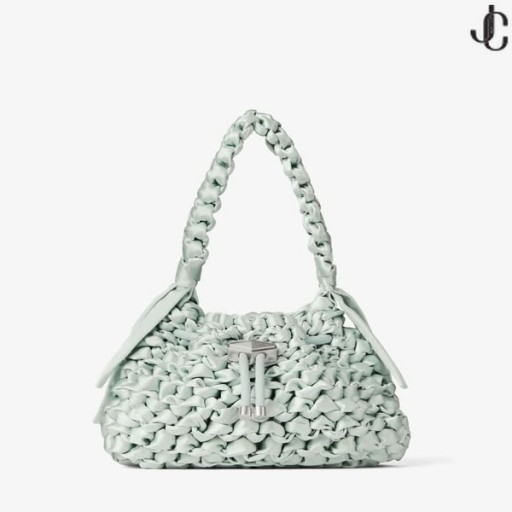 Cinch S Luz Verde De Tecido De Cetim Saco De Ombro