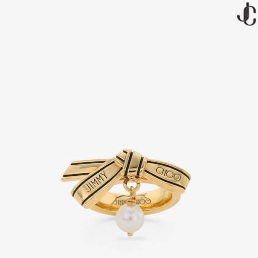 Fita Anel De Metal Dourado Fita Anel De Pérola