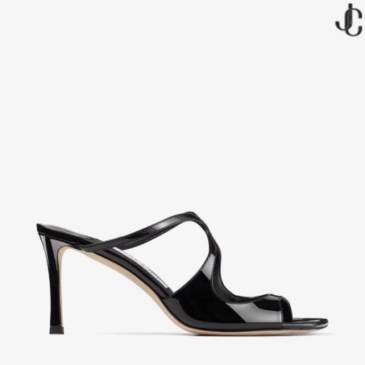 Preto de Couro envernizado Mulas ANIS 75 Primavera/Verão 2023 Coleção