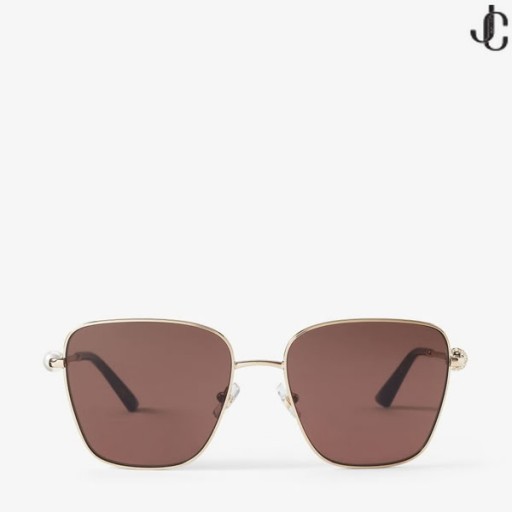 Pua Ouro Pálido Praça Óculos de sol com Cristais