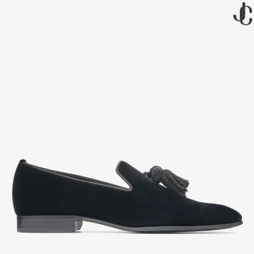 Veludo preto Sapatos Slip-On com Borla FOXLEY/M Outono-Inverno 2020