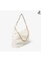 DIAMANTE MACIO HOBO/S Latte Macia de Couro de Bezerro Hobo Bag com Alça de Corrente Primavera 2023 coleção