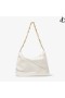 DIAMANTE MACIO HOBO/S Latte Macia de Couro de Bezerro Hobo Bag com Alça de Corrente Primavera 2023 coleção