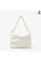 DIAMANTE MACIO HOBO/S Latte Macia de Couro de Bezerro Hobo Bag com Alça de Corrente Primavera 2023 coleção
