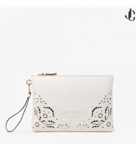 Zipada Televisão Bolsa de Latte Bolsa de Couro com Sangallo Bordado