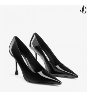 IXIA 95 Preto de Couro de Patente Bombas de Nova Coleção