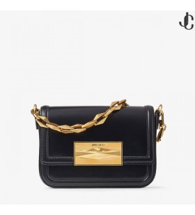 DIAMANTE CROSSBODY Caixa Preta de Couro de Bezerro Saco Crossbody Coleção Outono