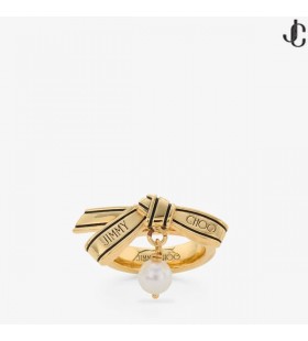 Fita Anel De Metal Dourado Fita Anel De Pérola