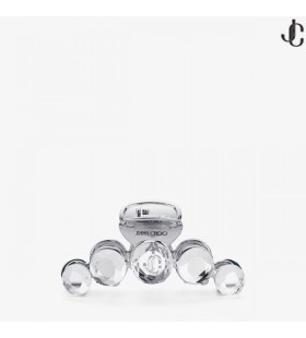 Garra De Cabelo Clip-Prata-Acabamento Em Cristal Garra Grampo De Cabelo