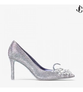 Cristal Chinelo 85 Iridescente de Cristal Apontou-Toe de Bombas, com o Coração a Nova Coleção