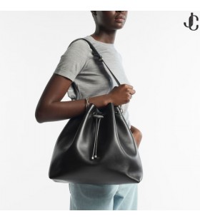 Cinch L Couro De Bezerro Preto Saco