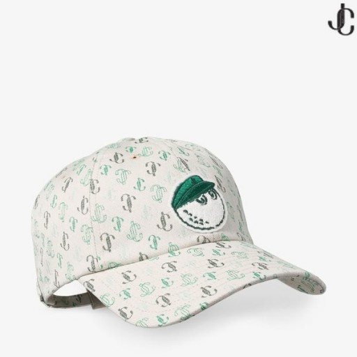 Jimmy Choo / Malbon 2.0 Monogram Cap Monogram Embroidered Cotton Cap